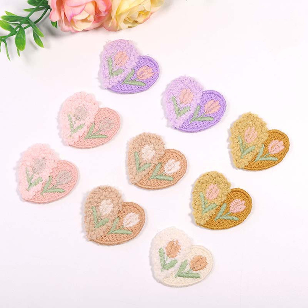 Applique Patch Flower - 10PCS Wool Plush Love Flower Applique