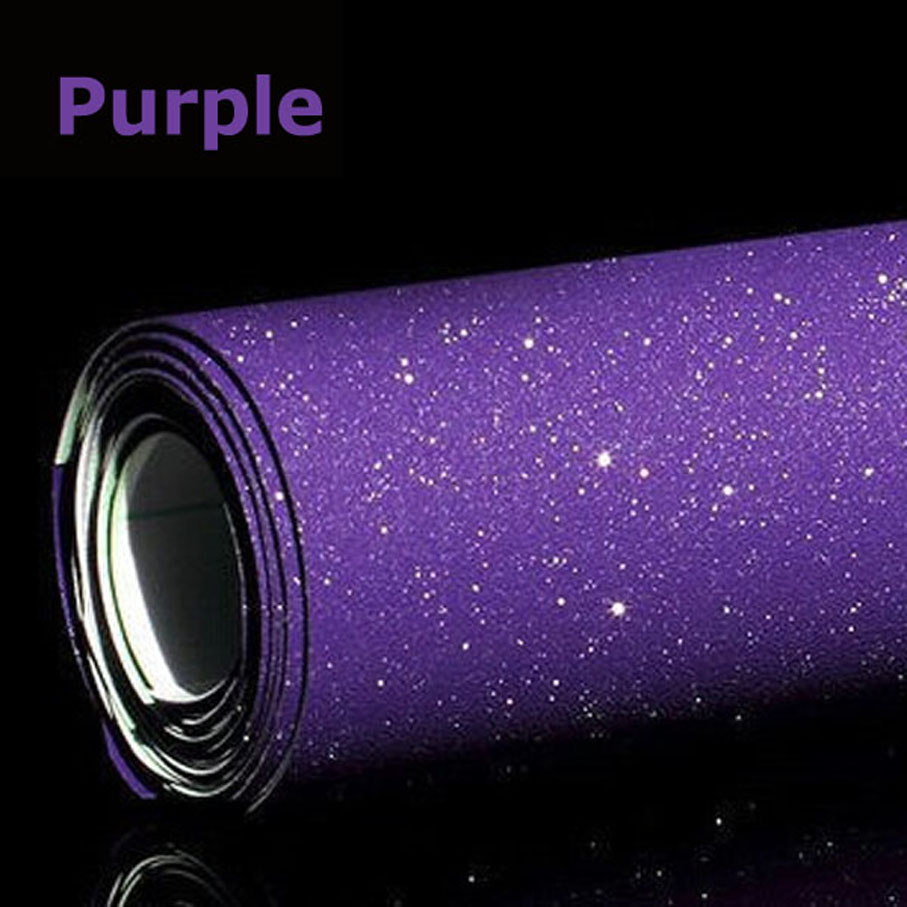 Glitter Vinyl Roll - 10/20/30/40/50/58X152CM/Lot Purple Glitter Vinyl Film for