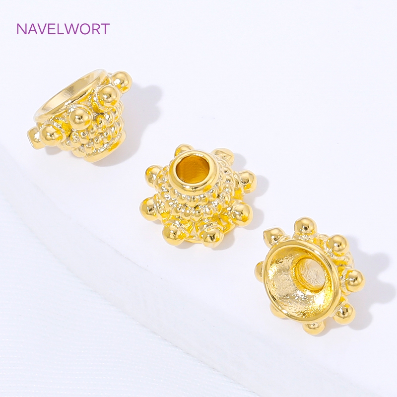 Embellishment Crafts - 2/4/8pcs 18K Gold Plated Spacer Bead