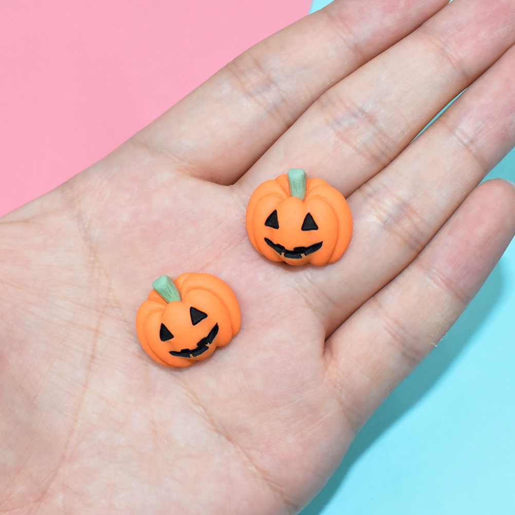 Craft Embellishment - 20Pcs Halloween Pumpkin Resin Flatback Embellishments