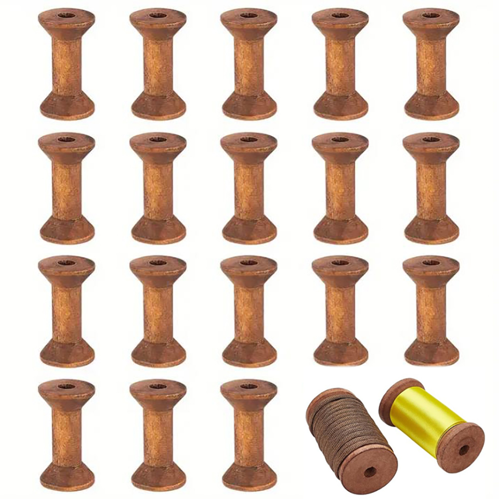 10/20Pcs Mini Wooden Bobbins E - Organza Ribbon Spool review and price