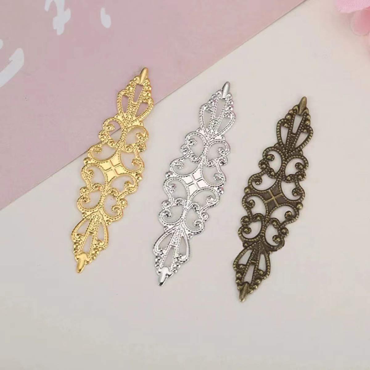 200PCS Hollow Rhombus Charm Fi - Craft Embellishment review and price