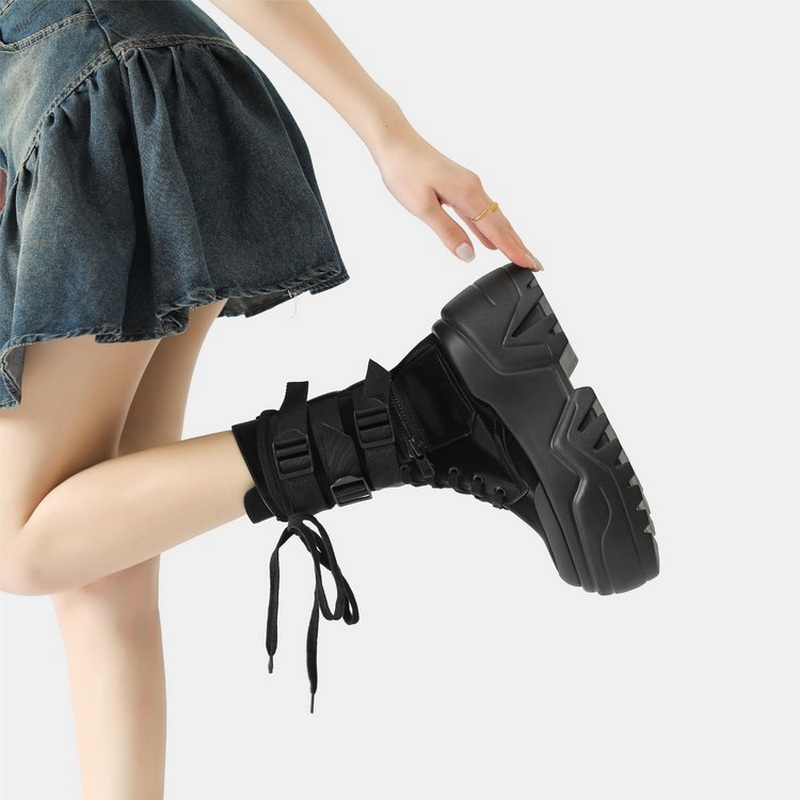 Hot Fashion Women Chunky Platf - Guipure Lace Panel review and price