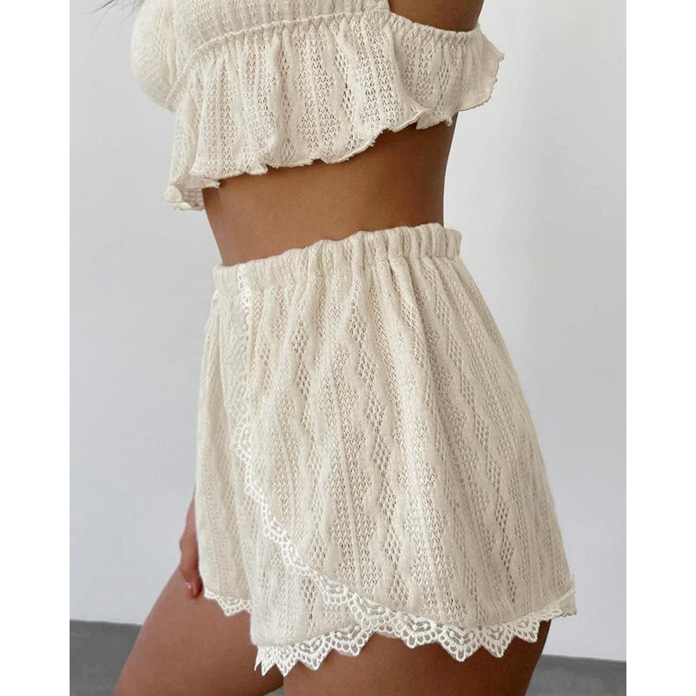 Lace Trim Ruffle Hem Cable Tex - Elastic Lace Trim review and price