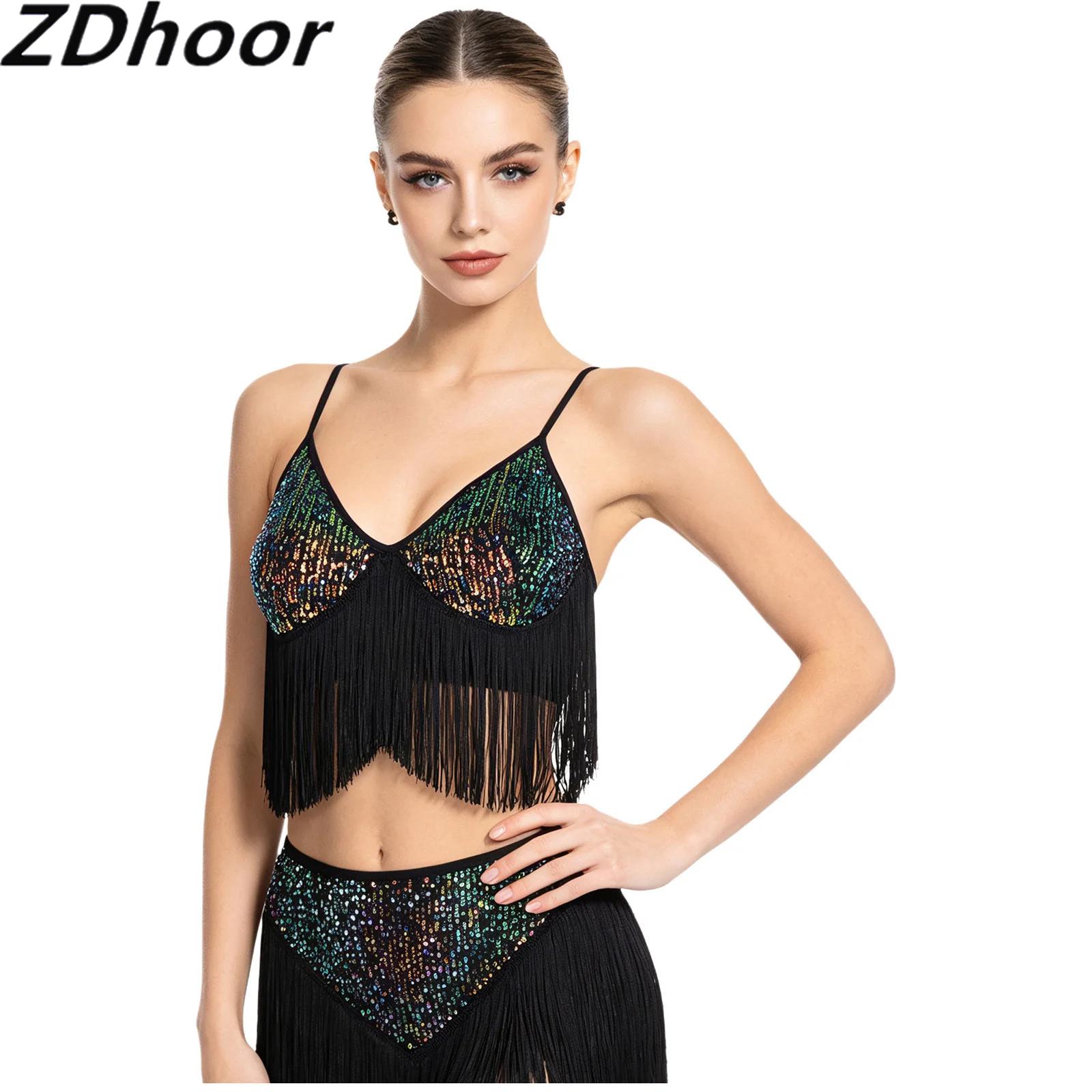 Women Latin Dance Glitter Sequ - Tassel Fringe Trim review and price