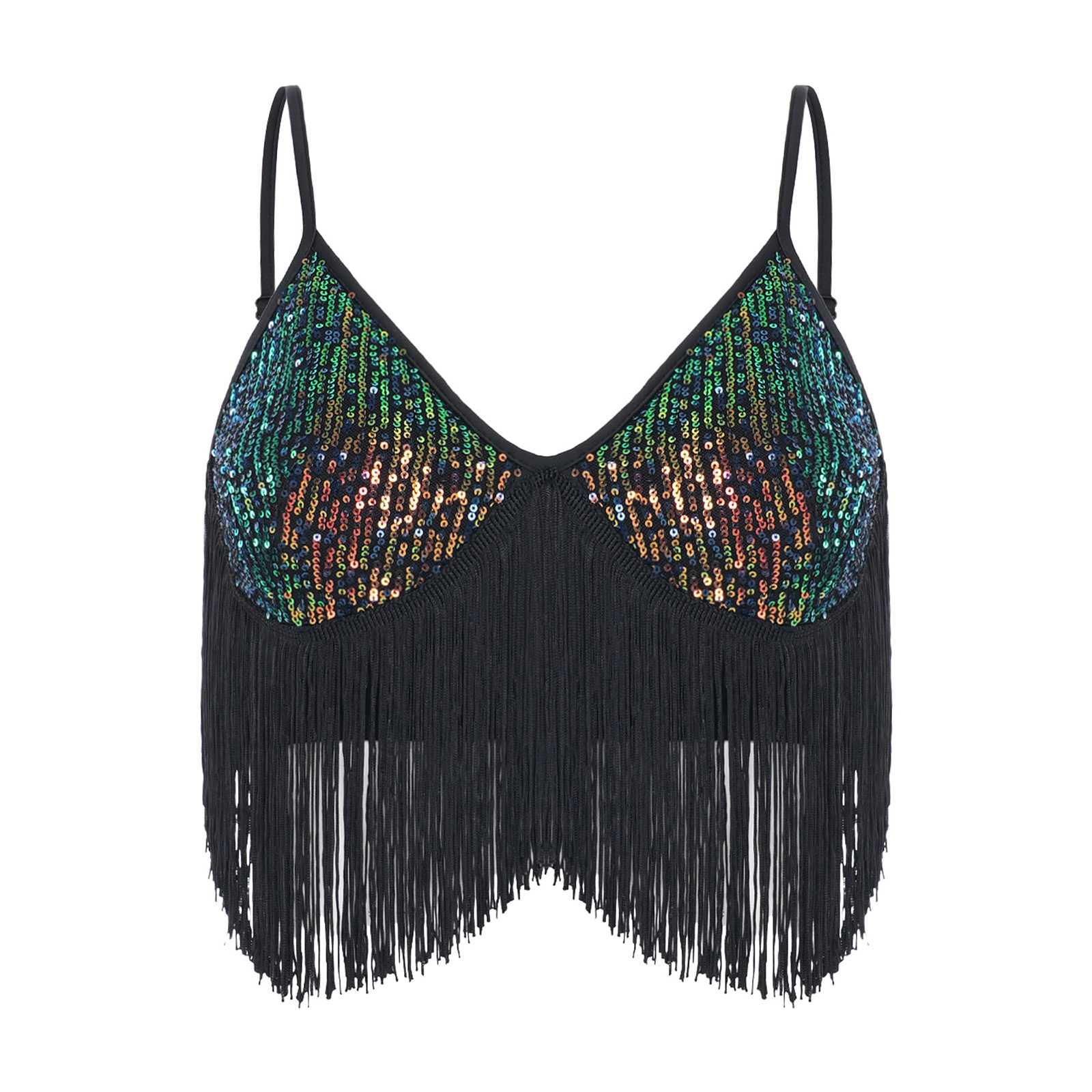 Women Latin Dance Glitter Sequ - Tassel Fringe Trim review and price