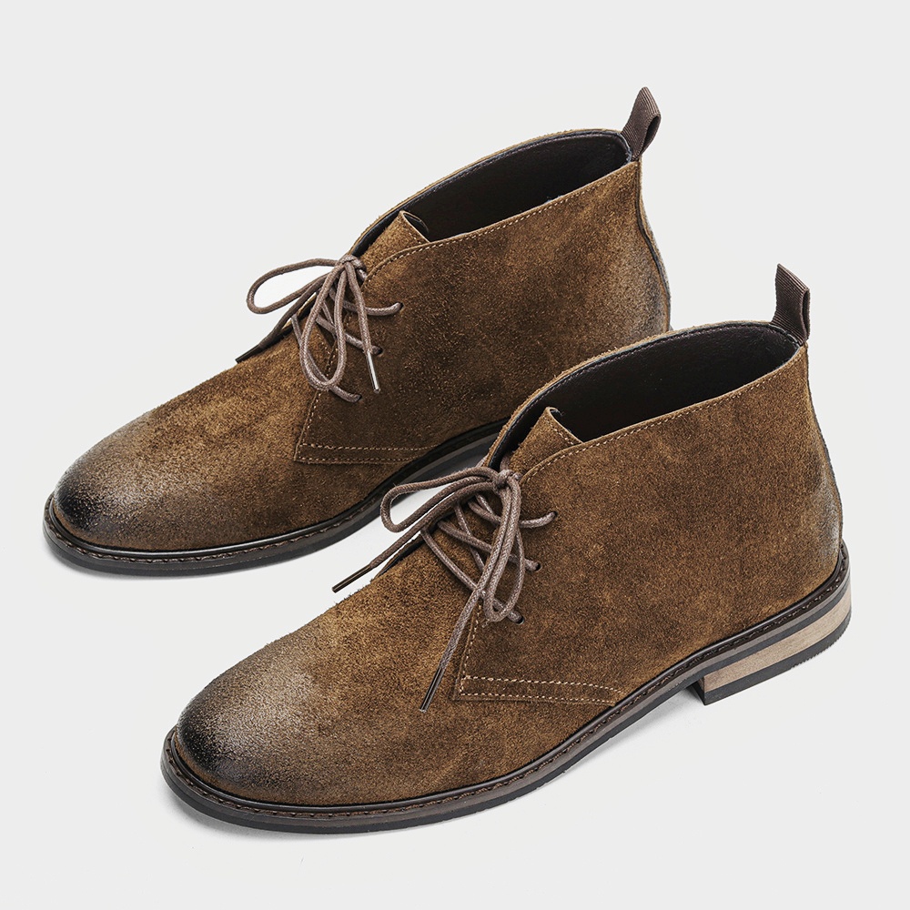 Leather Boots Retro Comfortabl - Guipure Lace Panel review and price