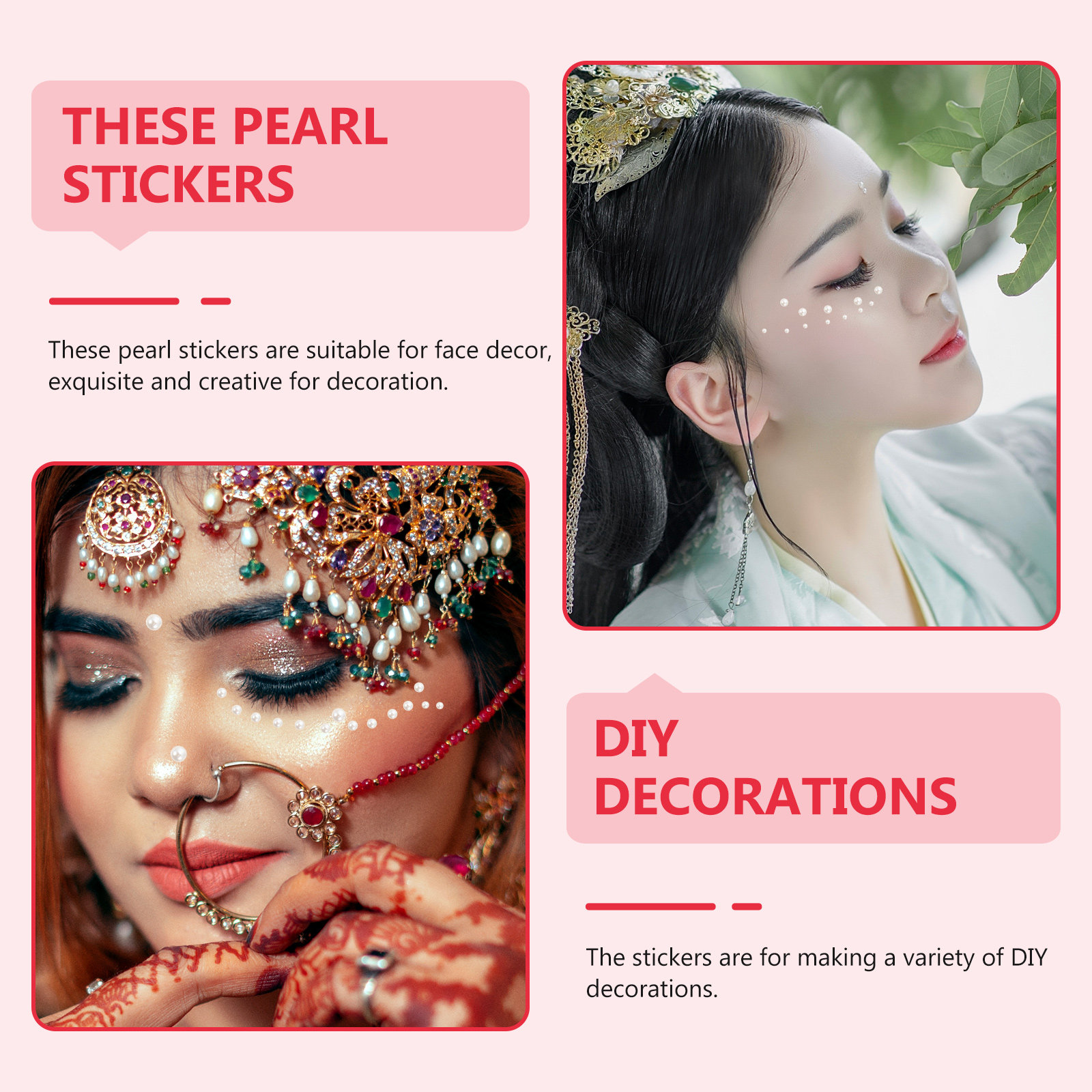 5Pcs Pearl Face Stickers Adhes - Craft Embellishment review and price