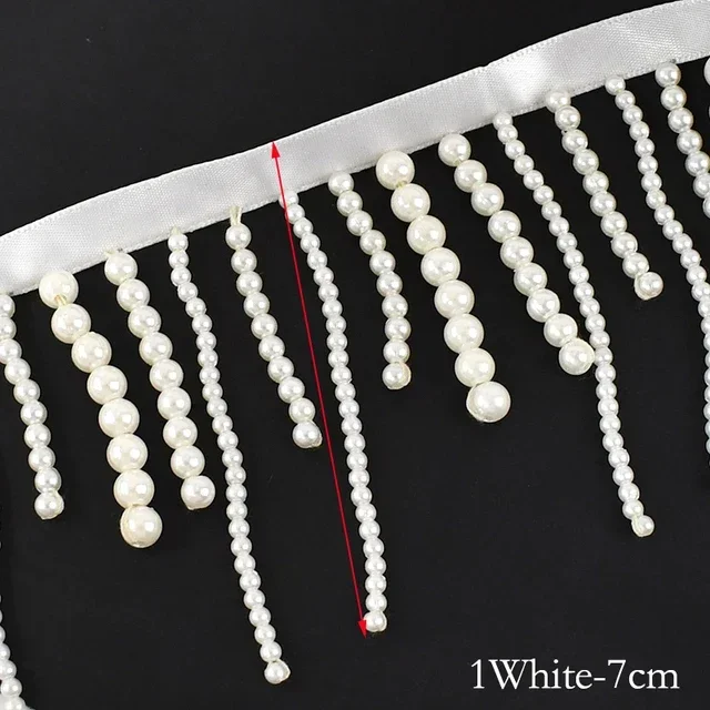 1/2Yards Pearl Beaded Tassel F - Fringe Ribbon Sewing review and price