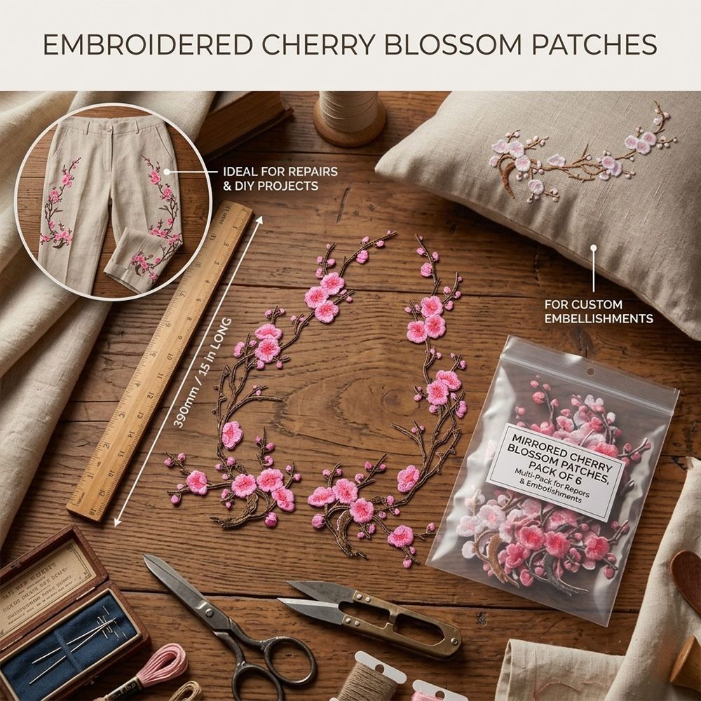 DIY Cherry Blossom Iron On Pat - Applique Patch Flower review and price