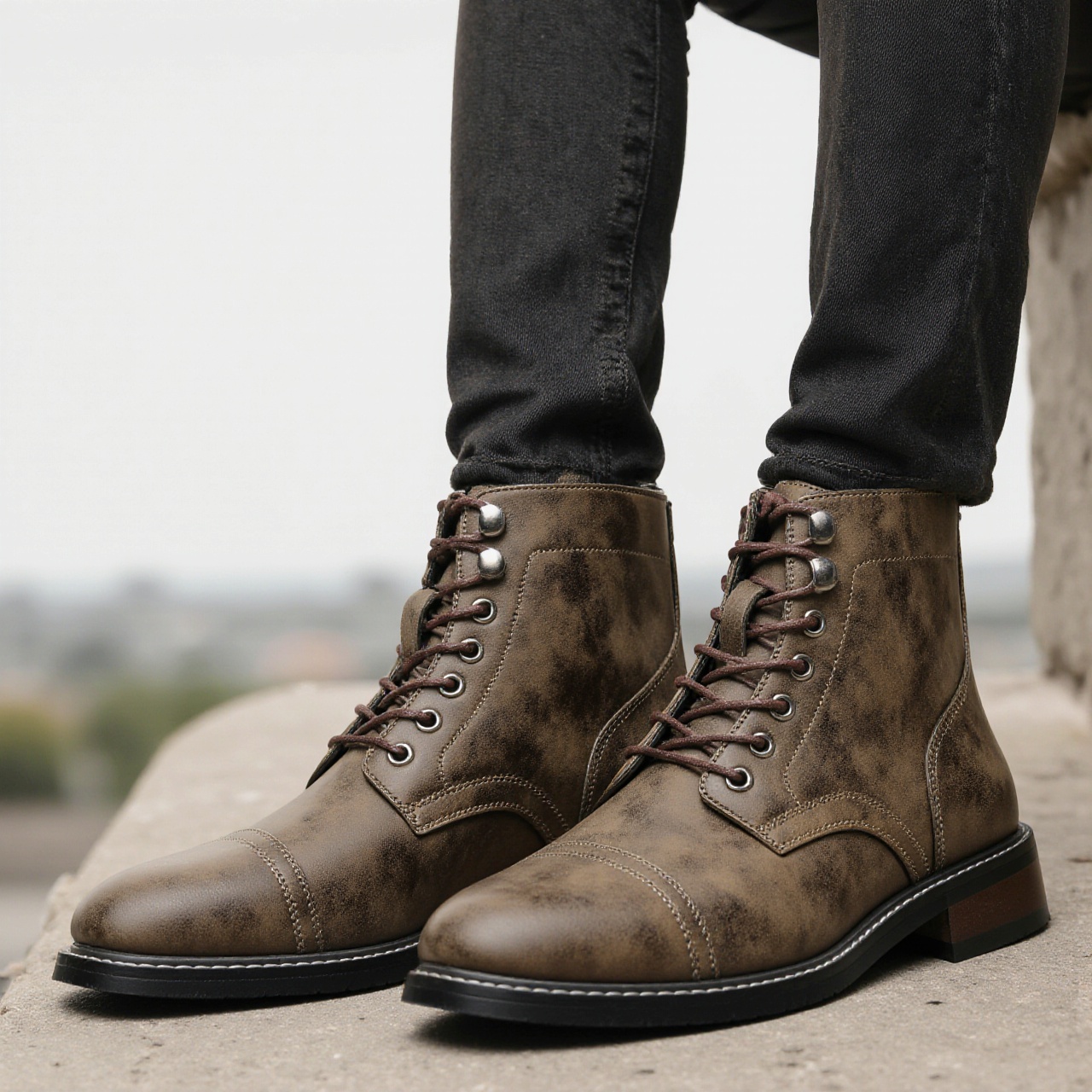 Leather Boots 2026 Retro Brand - Guipure Lace Panel review and price
