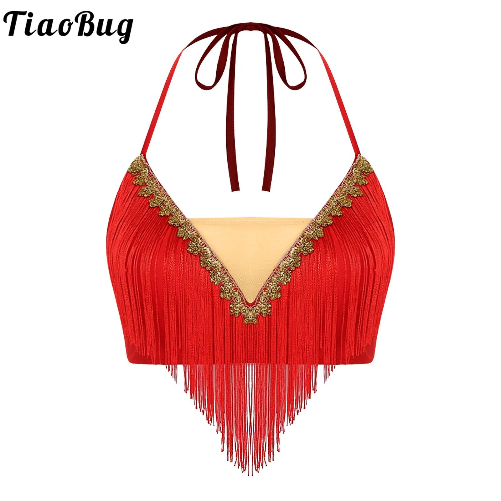 Women Lace-up Tassel Belly Dan - Tassel Fringe Trim review and price