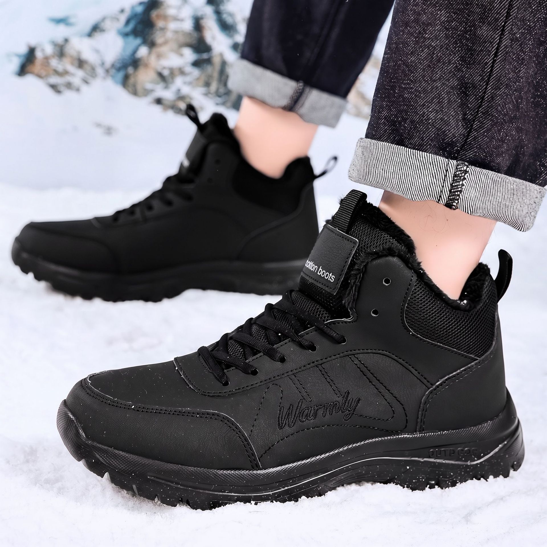 Men's cotton shoes with thick  - Guipure Lace Panel review and price