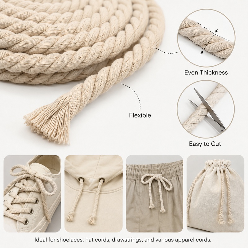 5M 5-20mm Cotton Twisted Rope  - Cord Trim Twisted review and price